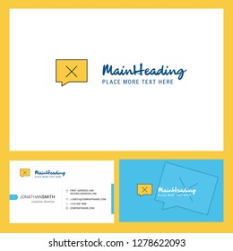 Message not sent Logo design with Tagline & Front and Back Busienss Card Template. Vector Creative Design
