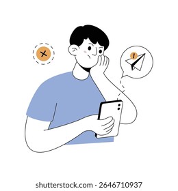 Mensagem Não Enviada Ilustrações modernas. Arquivo Eps 10 no plano de fundo transparente