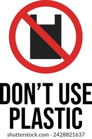 a message not to use plastic and symbols