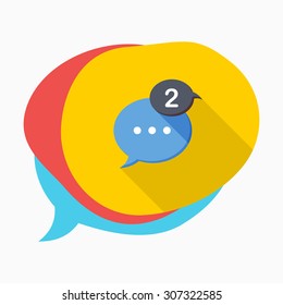 Message notice icon, vector illustration. Flat design style with long shadow,eps10