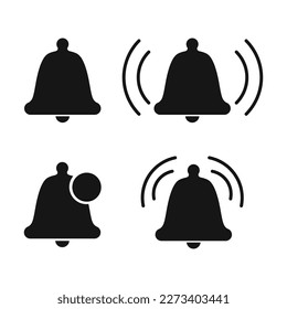 Message notification bell icon for incoming inbox messages, featuring a vector ringing bell and notification number sign. Ideal for alarm clocks and smartphone application alerts.