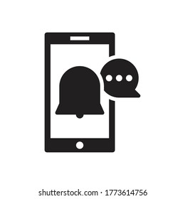 message notification bell icon mobile vector symbol