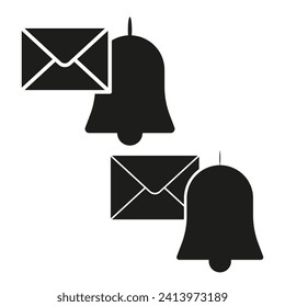 Message notification bell icon. Vector illustration. EPS 10.