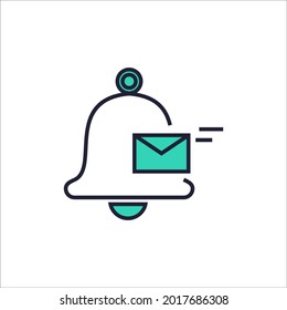 Símbolo de símbolo del timbre de notificación de mensajes vectores para web infográfica