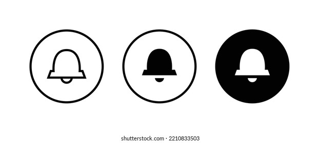 Message notification bell incoming inbox message, ringing, Alarm, service, handbell Firefighter call icons button, vector, sign, symbol, logo, illustration, editable stroke and flat design isolated