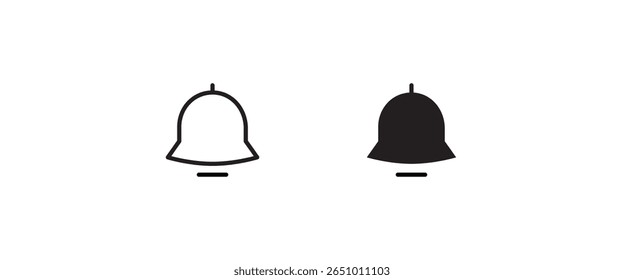 Message notification bell incoming inbox message, ringing, Alarm, service, handbell Firefighter call icons button, vector, sign, symbol, logo, illustration, editable stroke and flat design isolated