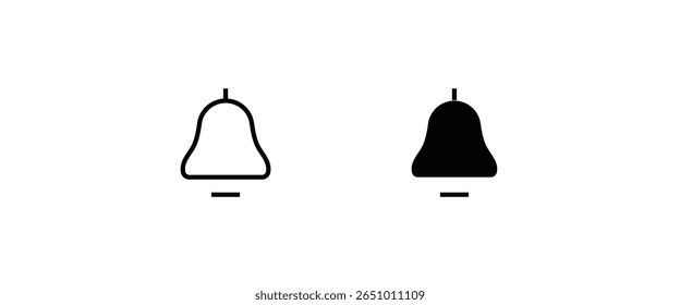 Message notification bell incoming inbox message, ringing, Alarm, service, handbell Firefighter call icons button, vector, sign, symbol, logo, illustration, editable stroke and flat design isolated