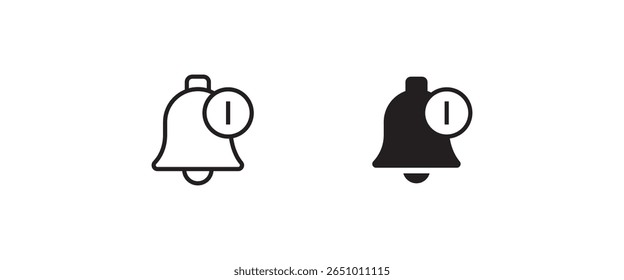 Message notification bell incoming inbox message, ringing, Alarm, service, handbell Firefighter call icons button, vector, sign, symbol, logo, illustration, editable stroke and flat design isolated
