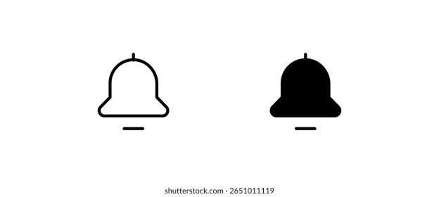 Message notification bell incoming inbox message, ringing, Alarm, service, handbell Firefighter call icons button, vector, sign, symbol, logo, illustration, editable stroke and flat design isolated