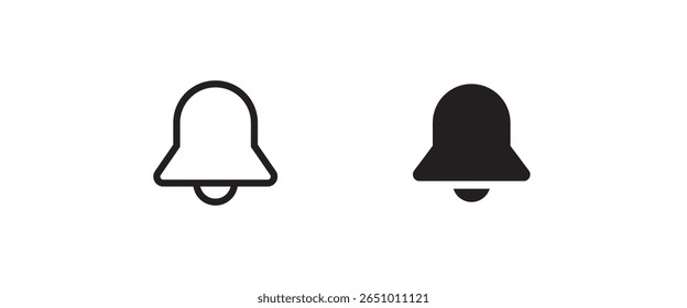 Message notification bell incoming inbox message, ringing, Alarm, service, handbell Firefighter call icons button, vector, sign, symbol, logo, illustration, editable stroke and flat design isolated