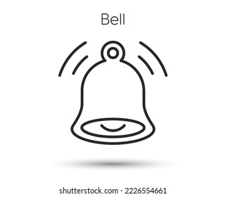 Message notification bell line icon. Notice alert sign. Alarm phone symbol. Illustration for web and mobile app. Line style subscribe bell icon. Editable stroke notification alert. Vector