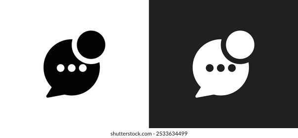 Message notification icon in flat style. Social media concept.  News, new notify icon. Social media chat notify communication. Social media concept vector icon in black and white background. Eps10