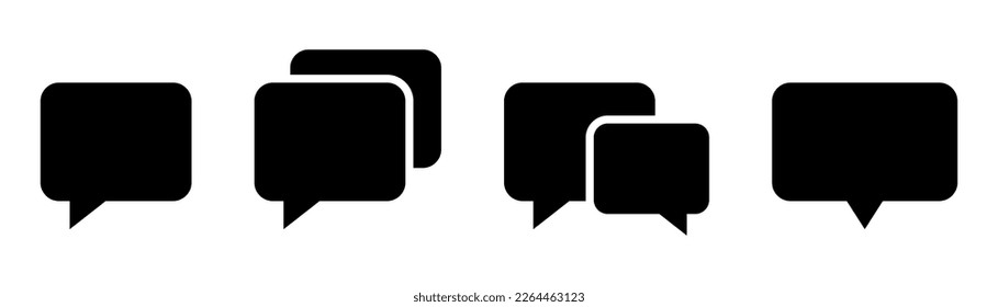 Message notification icon. Glyph popup symbol. Message pop up. Black chat notification symbol. Black chat sign. Conversation symbol. Stock vector illustration.