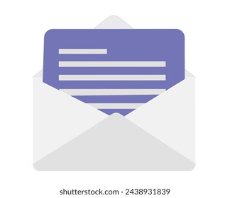 Message Notification Isolated on White Background and Mail Icon.
