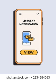 Message notification. Mail service app. New e-mail, new message icon. Social media chat notify communication. Notification Boxes Template. Vector illustration concept