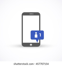 message or notification on smartphone. Vector concept illustration for design