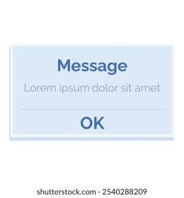 A mensagem de notificação aparece em uma tela azul, exigindo que o usuário pressione o botão ok para continuar