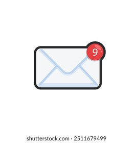 Diseño de Vector plano de contorno de Iniciar sesión de notificación de mensajes.
