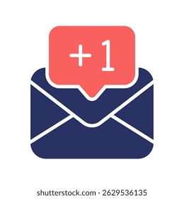 Message Notification Vector Icon for Paperwork Alerts and Emails. New message symbol, digital communication and reminders. solid duo tone Icon
