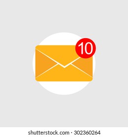 Message notifications icon concept. Inbox messages.
