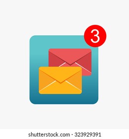 Message notifications icon concept. Inbox messages.
