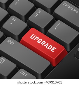 message on 3d illustration keyboard enter key for upgrade concepts