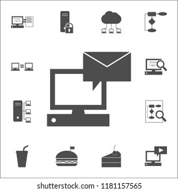 message on the computer icon. web icons universal set for web and mobile