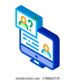 Message On Display Icon Vector. Isometric Message On Display sign. color isolated symbol illustration