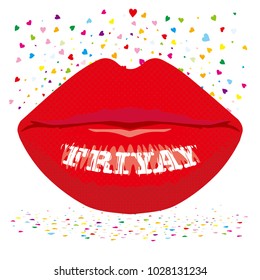 message on the lip - FRIYAY