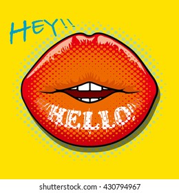 message on the lip -Hello!