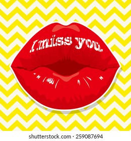 message on the lip - I miss you