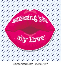 Message On Lip Missing You My Stock Vector (Royalty Free) 259087697 ...