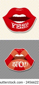message on the lip -YES and NO