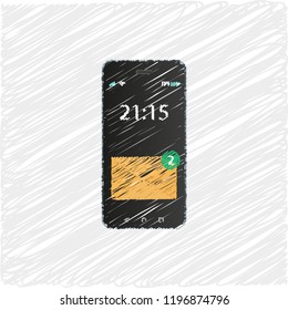 message on the main screen of the phone. in a new form