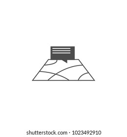 message on the map icon. Elements of web icon. Premium quality graphic design icon. Signs and symbols collection icon for websites, web design, mobile app on white background