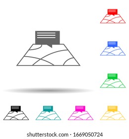 message on the map multi color style icon. Simple thin line, outline vector of web icons for ui and ux, website or mobile application