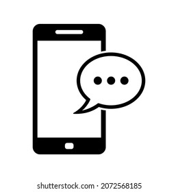 message on the phone - icon on white background