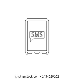message on the smart phone icon. Element of web for mobile concept and web apps icon. Outline, thin line icon for website design and development, app development
