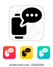 Message on smart watch icon. Vector illustration.