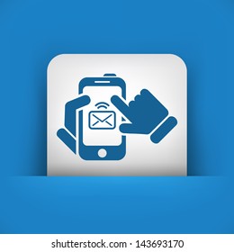 Message on smartphone icon