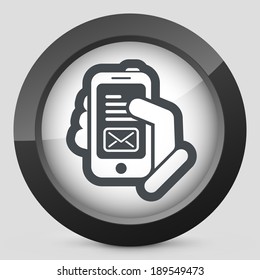 Message on smartphone icon