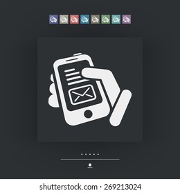 Message on smartphone icon