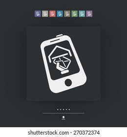 Message on smartphone icon
