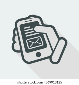Message on smartphone icon