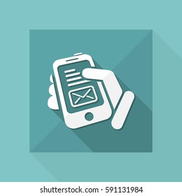Message on smartphone icon