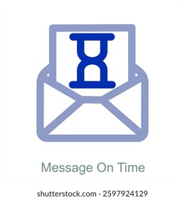 Message On Time and communication icon concept