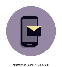 message on your phone icon in badge style. One of web collection icon can be used for UI, UX