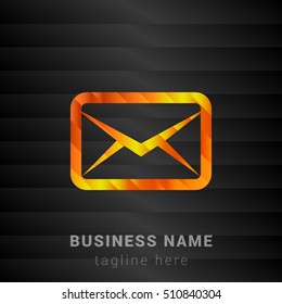 Message Orange, Yellow and Black silk fashion premium icon / Logo