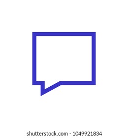 message outline blue orange icon vector illustration