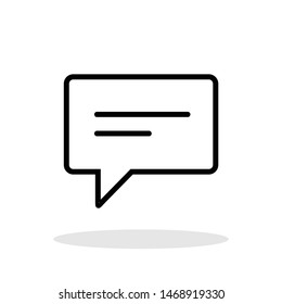 Message outline icon in flat style. Speech bubble symbol for your web site design, logo, app, UI Vector EPS 10.
